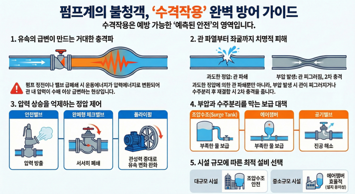 수격작용 설명 인포그래픽