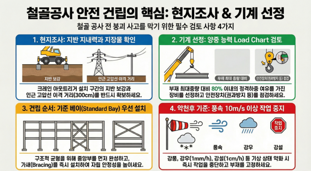철골공사 안전 건립을 위한 핵심전
