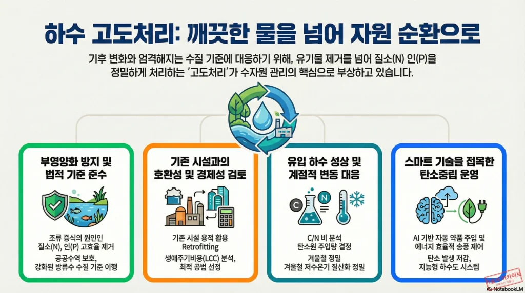 하수 고도처리와 자원 순환 인포그래픽