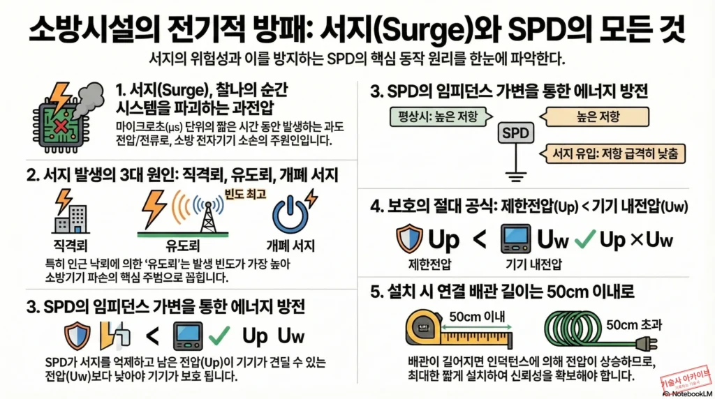 소방시설 서지 및 SPD 가이드 인포그래픽