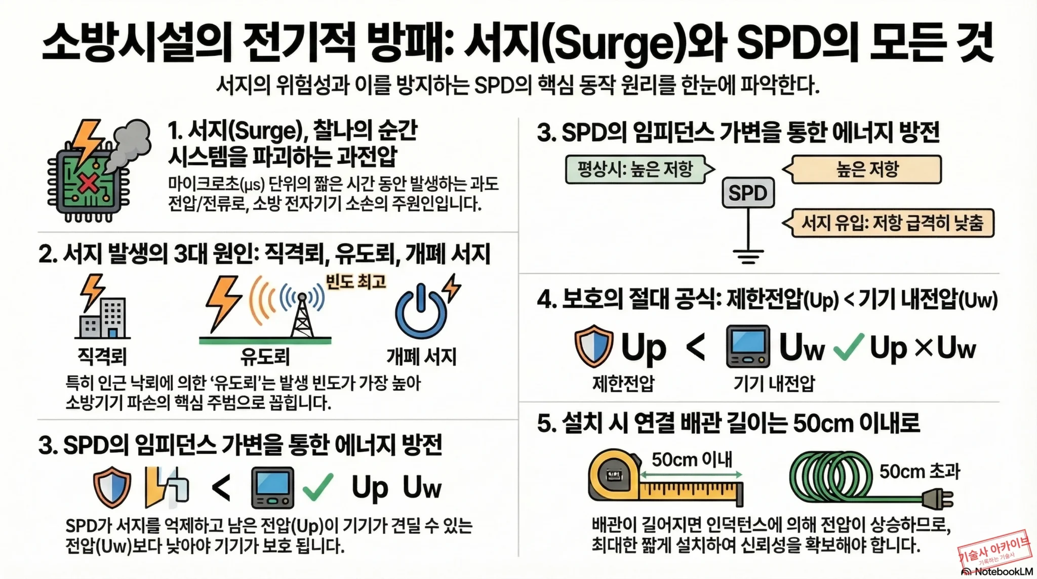 소방시설 서지 및 SPD 가이드 인포그래픽