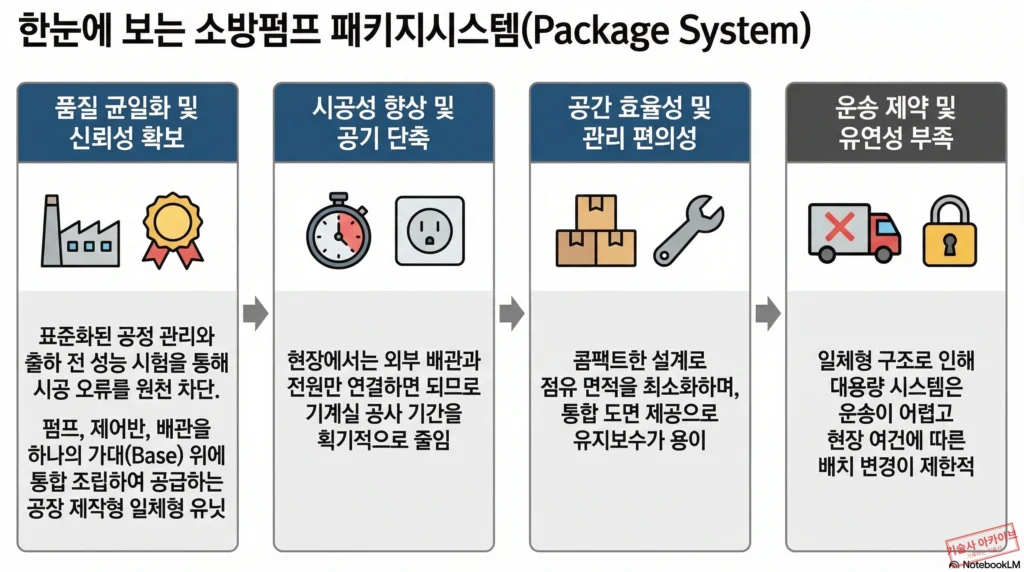 한눈에 보는 소방펌프 패키지시스템 인포그래픽