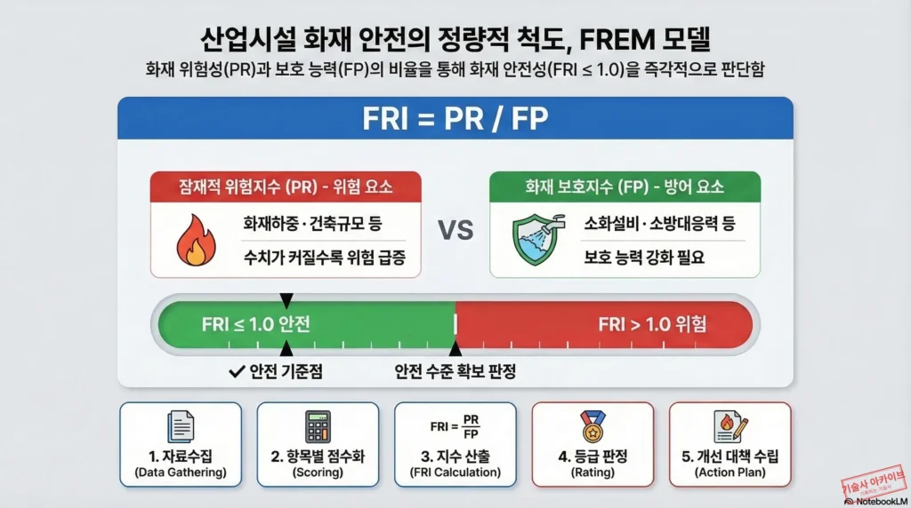 산업시설 화재 안전 FREM 모델 인포그래픽