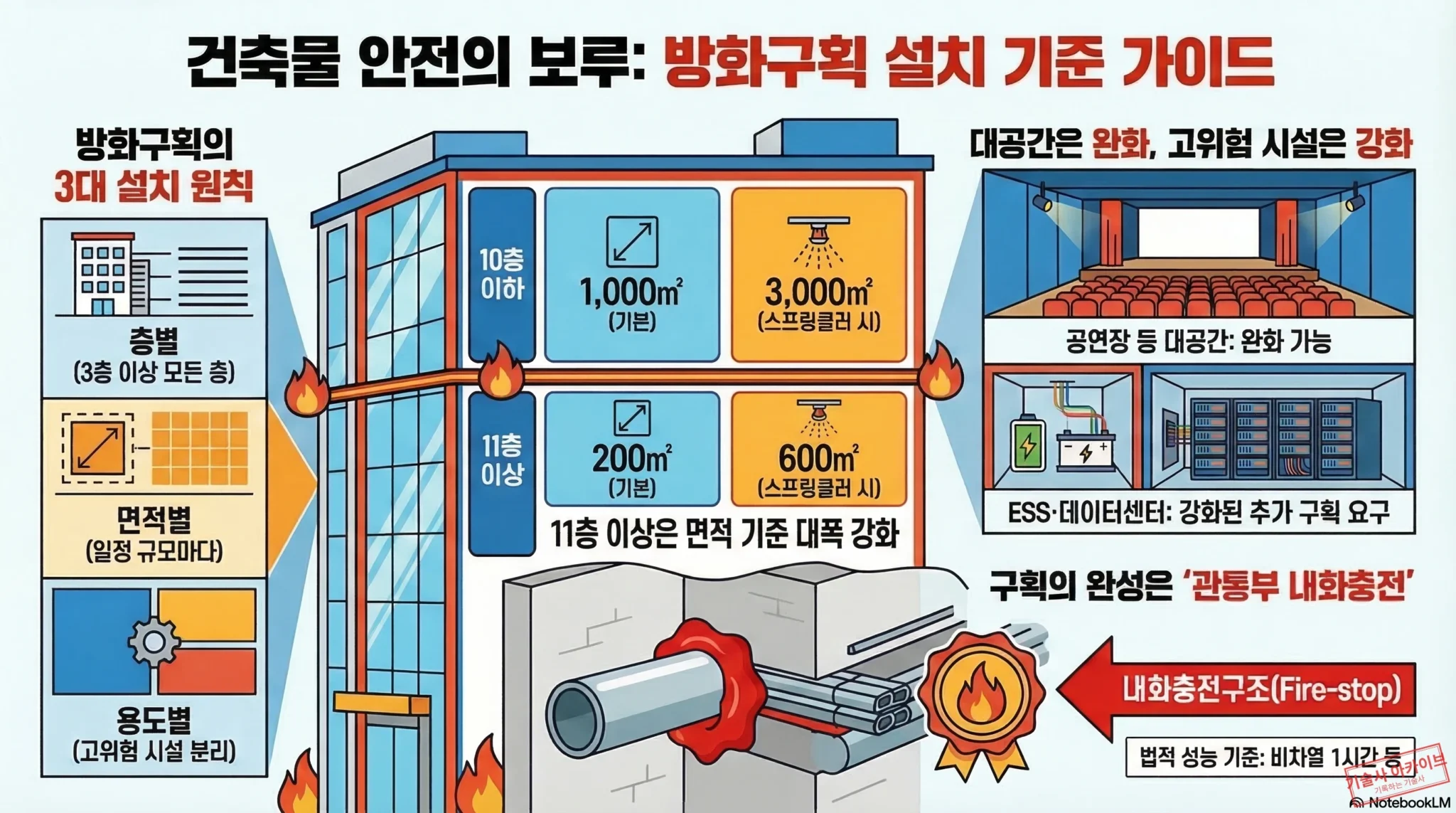 건축물 방화구획 설치 기준 가이드 인포그래픽
