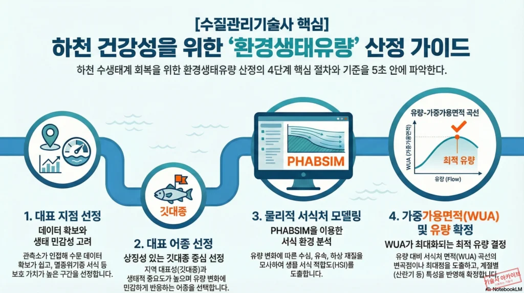 하천 환경생태유량 산정 가이드 인포그래픽