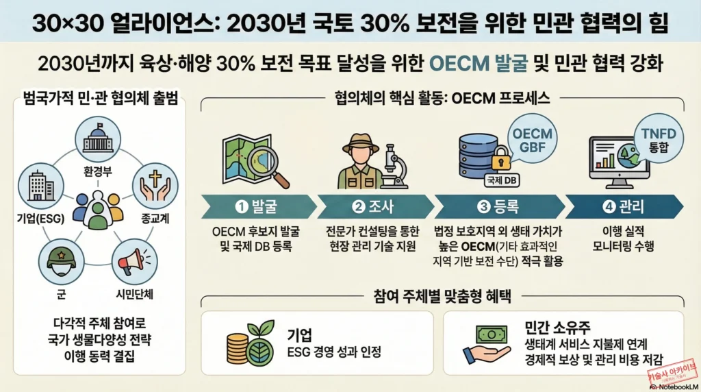 30x30 얼라이언스 민관 협력 전략 인포그래픽
