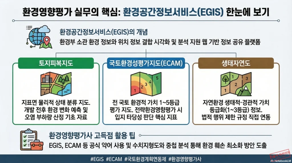 환경영향평가 실무 핵심 EGIS 요약 인포그래픽