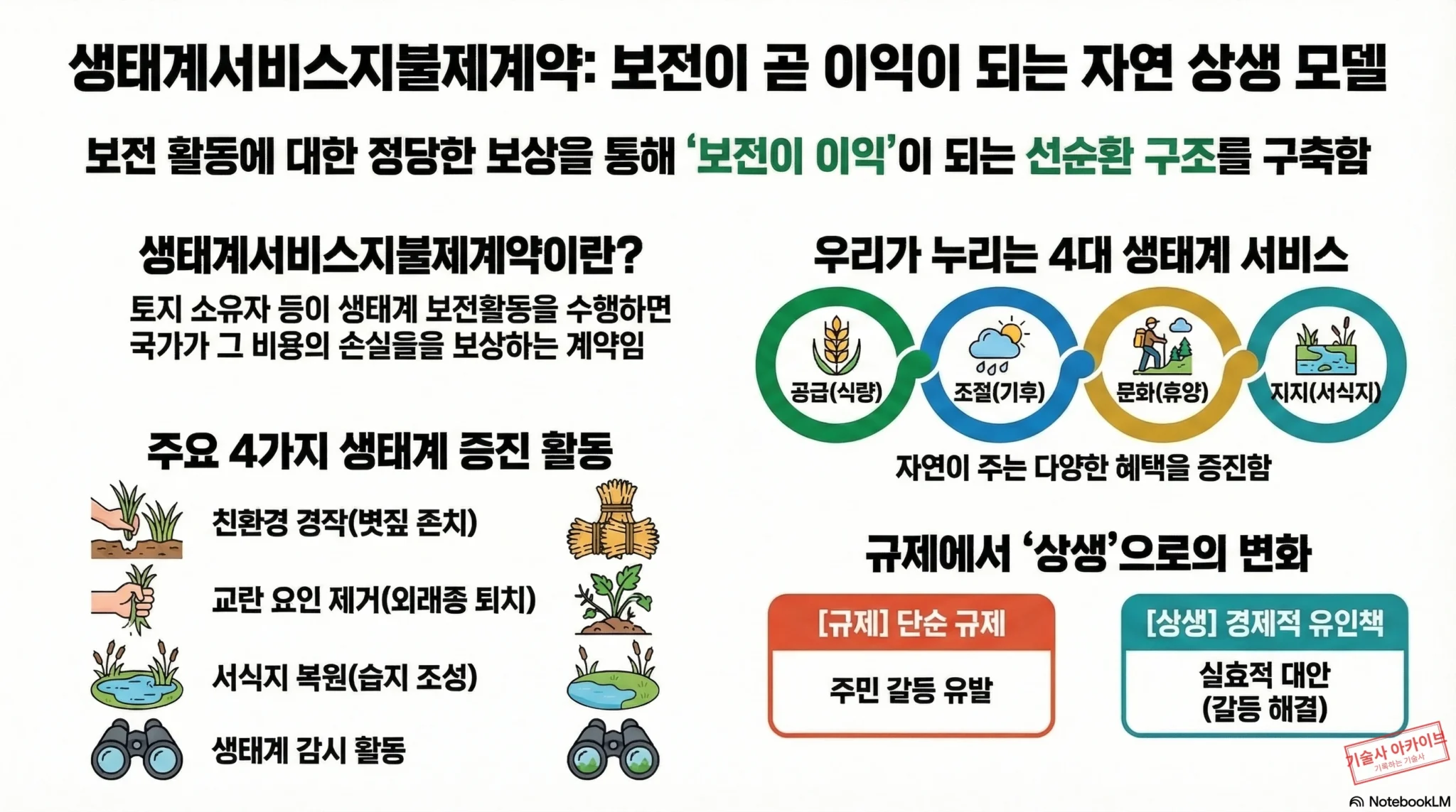 생태계서비스지불제계약 자연 상생 모델 인포그래픽