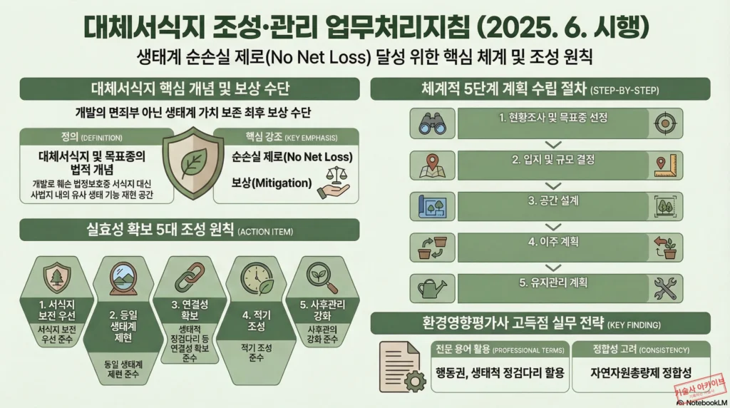 대체서식지 조성 관리 업무처리지침 인포그래픽
