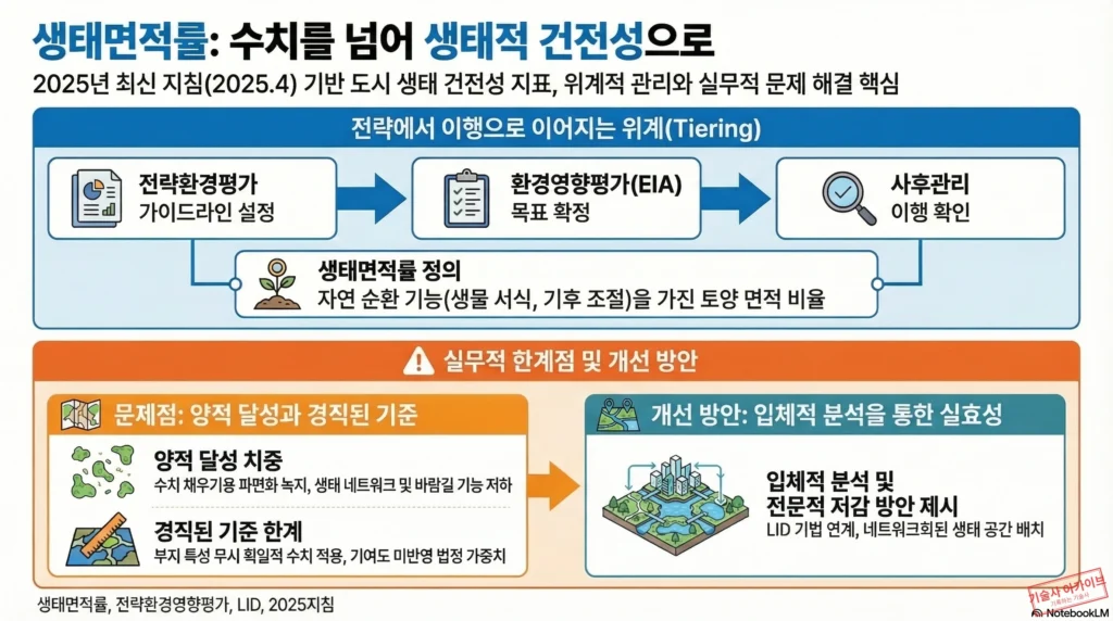 생태면적률과 생태적 건전성 지침 인포그래픽